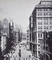 Broad Street, en direction de Wall Street, New York, 1893